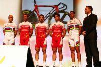 La section piste de Cofidis : Maximilian Levy, Teun Mulder, François Pervis, Quentin Lafargue, Kevin Sireau et Arnaud Tournant