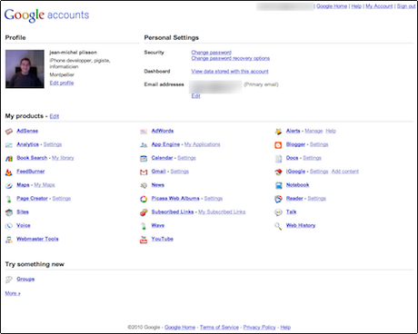 Google accounts, tous vos comptes Google