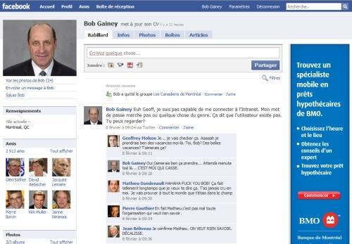bob gainey facebook Bob Gainey update son Facebook
