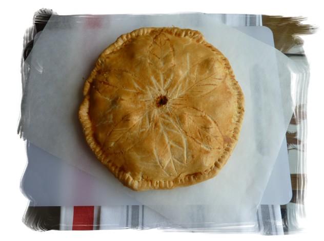 Tourte aux champignons, jambon et chèvre