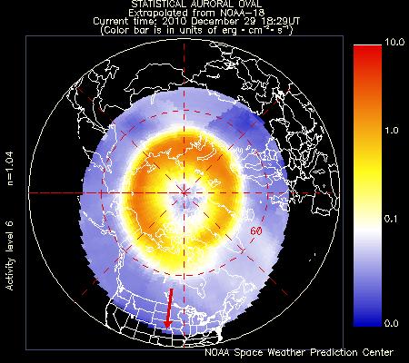 aurore boreale au 29 dec, mesuré de 0 à 10 erg. cm exposa