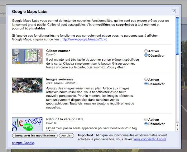 google maps labs Google Maps à aussi son Labs
