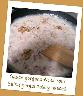 Pâtes sauce noix et gorgonzola - Pasta salsa nueces y gorgonzola
