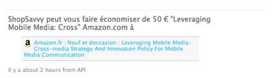 Auto-share my scans on twitter with Shopsavvy (Androïd, Iphone & Nokia)