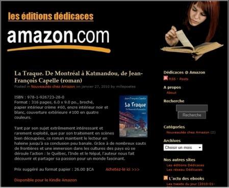 Les livres des éditions Dédicaces diffusés chez Amazon sont disponibles sous une seule adresse