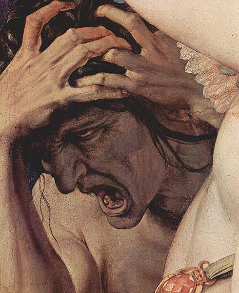 La jalousie par Bronzino, Allégorie du triomphe de Vénus (détail) 1540-1545