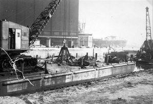 Effondrement du mur du quai à l'écluse de Royers