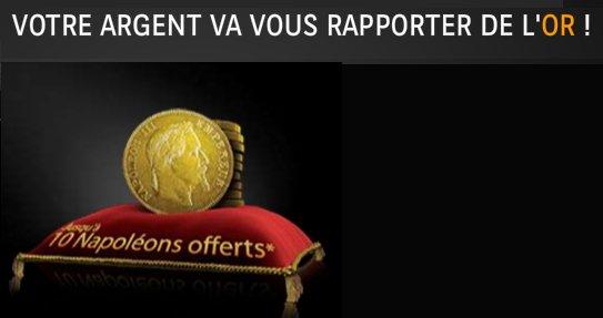 Cortal Consors offre des napoléons en or à ses nouveaux clients
