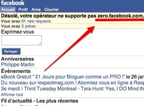 facebook zero Facebook Zero, une version mobile super light!