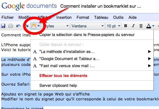 google documents presse papier serveur Google Documents: copier coller du texte avec le nouveau Presse papiers serveur 