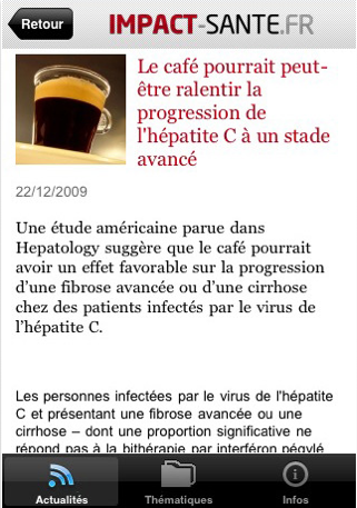 Impact-santé.fr sur iPhone