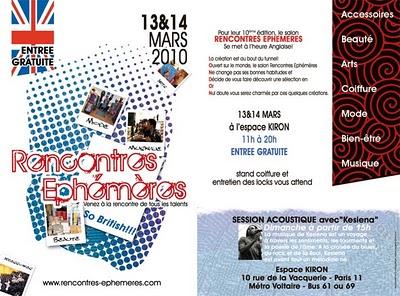 Recontres ephemères .13 et 14 mars