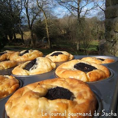Muffins au boudin noir ,pommes et  mascarpone
