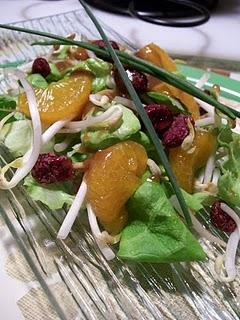 Salade Verte aux germes de haricots et mandarines