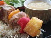 Brochettes volaille sauce ananas