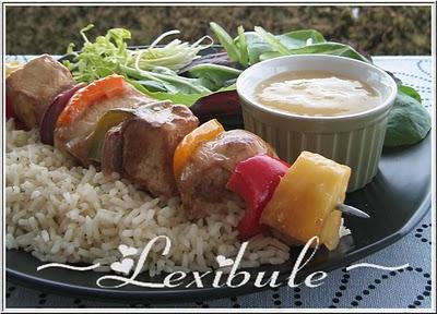 Brochettes de volaille sauce ananas