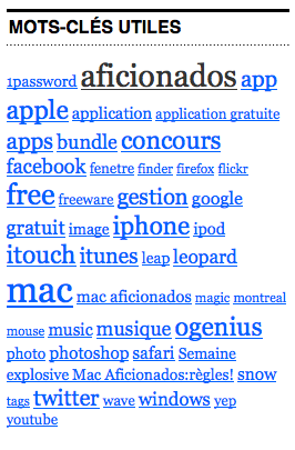 Mots-clés Mac Aficionados™