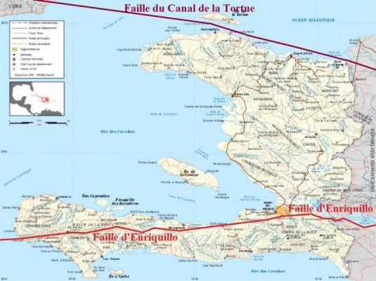 Les raisons du séisme en Haïti : 2/3 L'île d'Hispaniola : Haïti et la République Dominicaine.