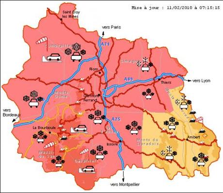 Neige à Clermont-Ferrand : Vigilance Orange et pas de transport