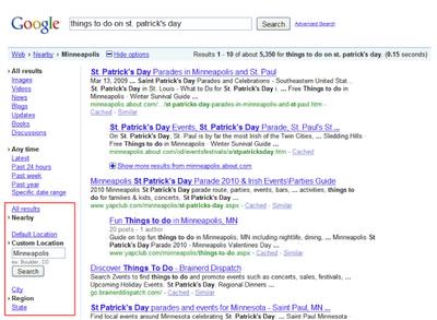 Google, filtrer ses résultats de recherche par localisation