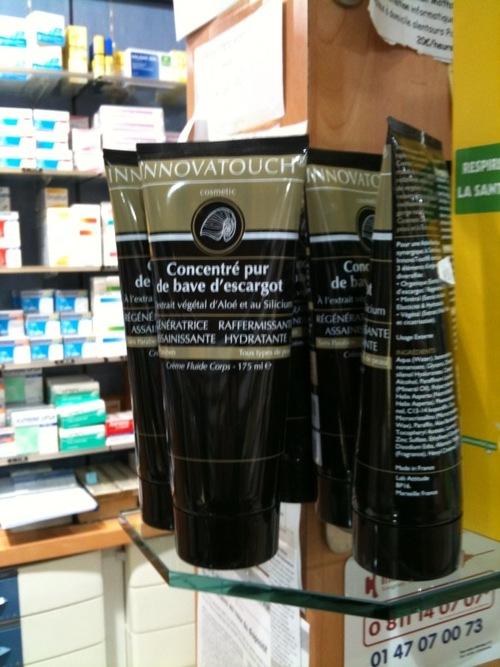 Concentré de bave d'escargot : en pharmacie