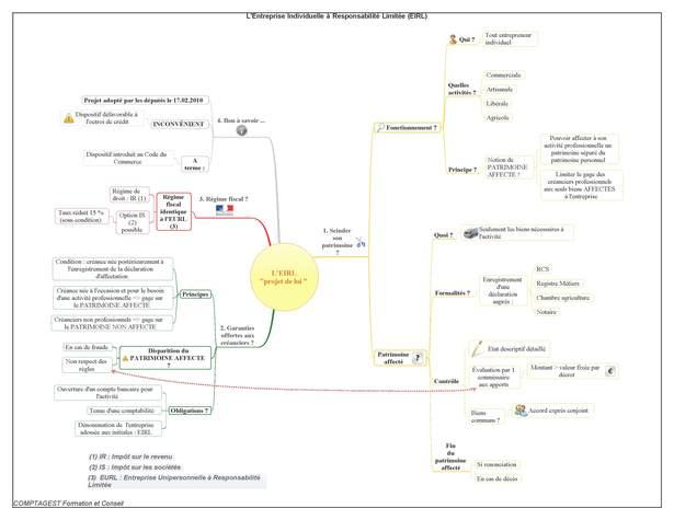 Carte heuristique et législation de l'EIRL