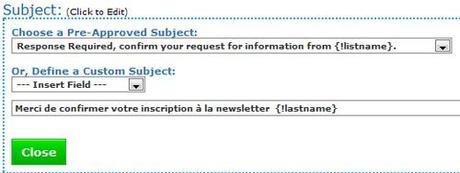 Comment mettre en place une chaine de prospection et de fidélisation avec Aweber ? – Partie 1 objet message