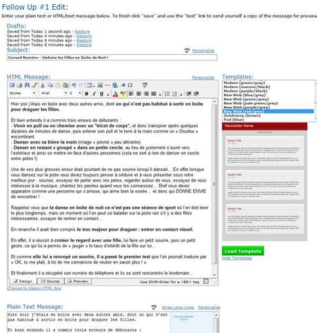 Comment mettre en place une chaine de prospection et de fidélisation avec Aweber ? – Partie 1 message aweber