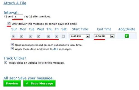Comment mettre en place une chaine de prospection et de fidélisation avec Aweber ? – Partie 1 emailing envoi heures
