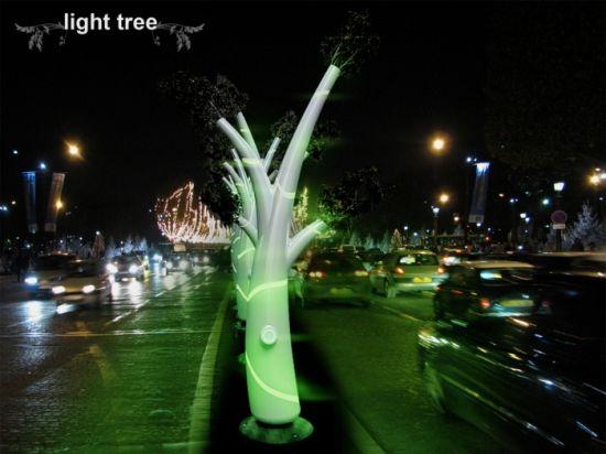 arbre lumiere ecodesign 3 (energie renouvelable)   Un arbre en en guise de lampadaire