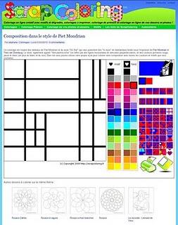 Coloriage en ligne à la manière de Mondrian