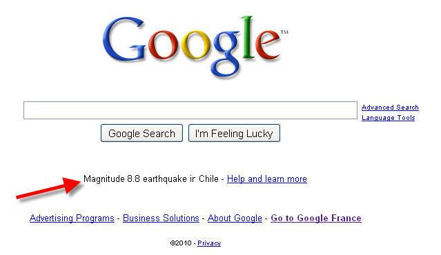 Google solidaire - seisme chili