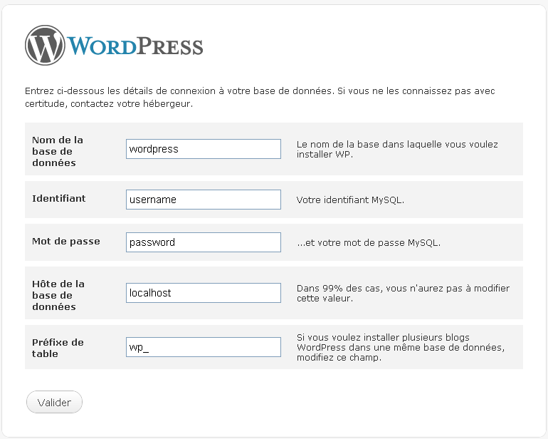 comment installer wordpress 2 - bd