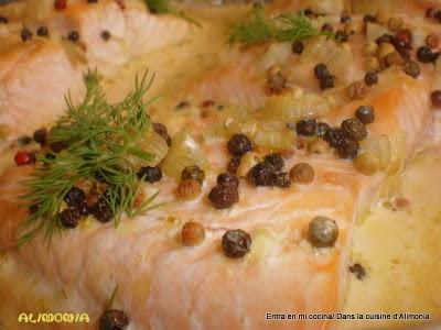 Salmon a las 5 pimientas / Saumon aux 5 poivres