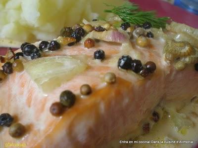 Salmon a las 5 pimientas / Saumon aux 5 poivres