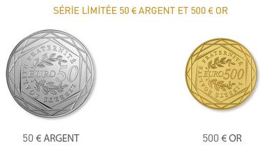 Les pièces de 50 et 500 euros arrivent