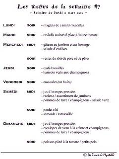 Menus de la semaine #7