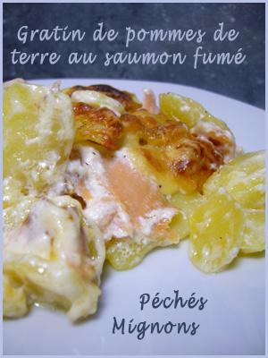 Gratin de pommes de terre au saumon fumé