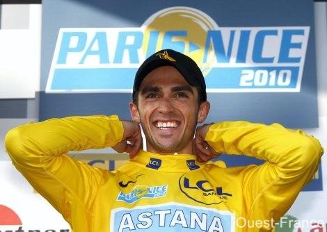 Paris-Nice...Alberto Contador voit la vie en jaune.