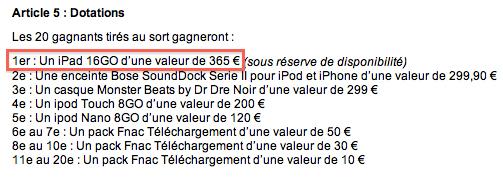 Le prix de l’iPad 16Go Wifi en France dévoilé ?