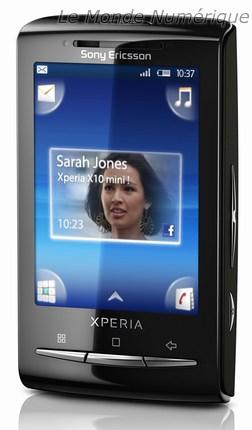 Nouveau Sony Ericsson Xperia X10 mini pour garder le contact au creux de main