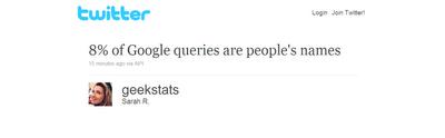 8% des requêtes Google seraient des noms de personne