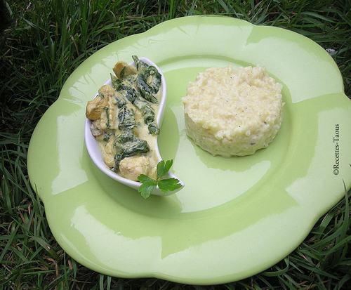 Émincés de poulet aux épinards