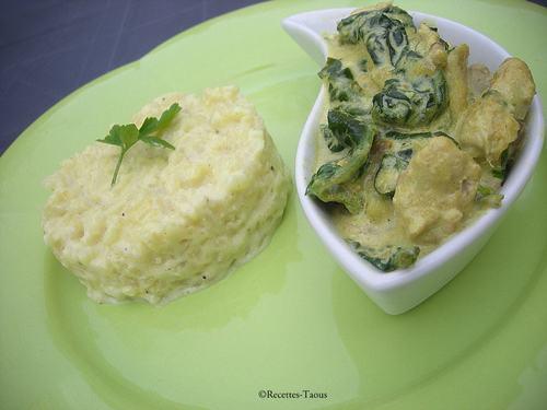 Émincés de poulet aux épinards