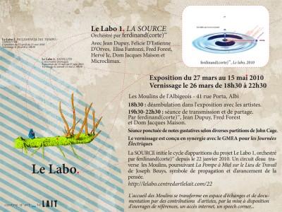 Exposition Le Labo 1. LA SOURCE aux Moulins à Albi(81)