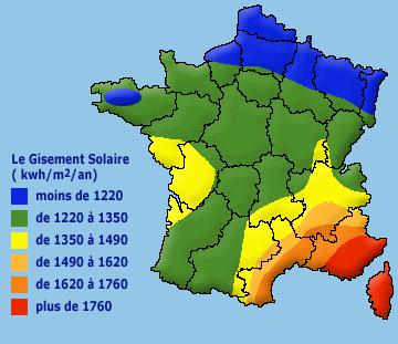 gisement solaire en  France