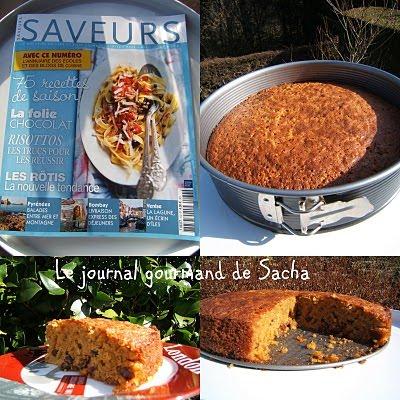 moelleux aux pommes , raisins et amandes