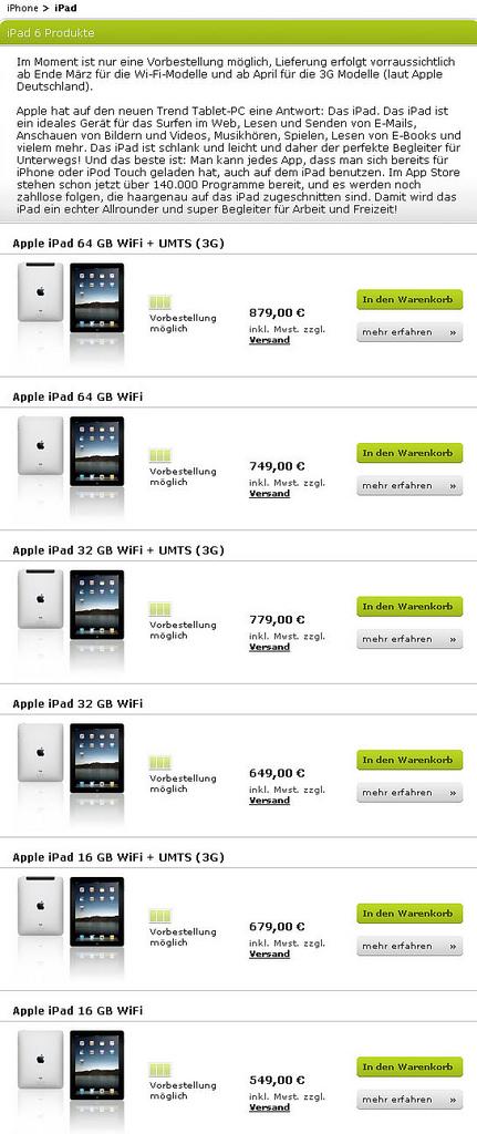 Les prix de l’iPad France et Europe dévoilés ! 549€ version Wifi 16Go