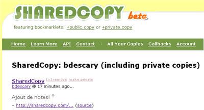 SharedCopy, un nouveau service d’annotation de sites Web et signets sociaux