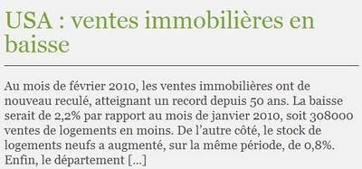Chute de l'immobilier US